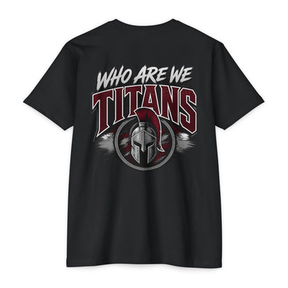 Who Are We Titans T-Shirt — Spartan Helmet School Spirit Tee