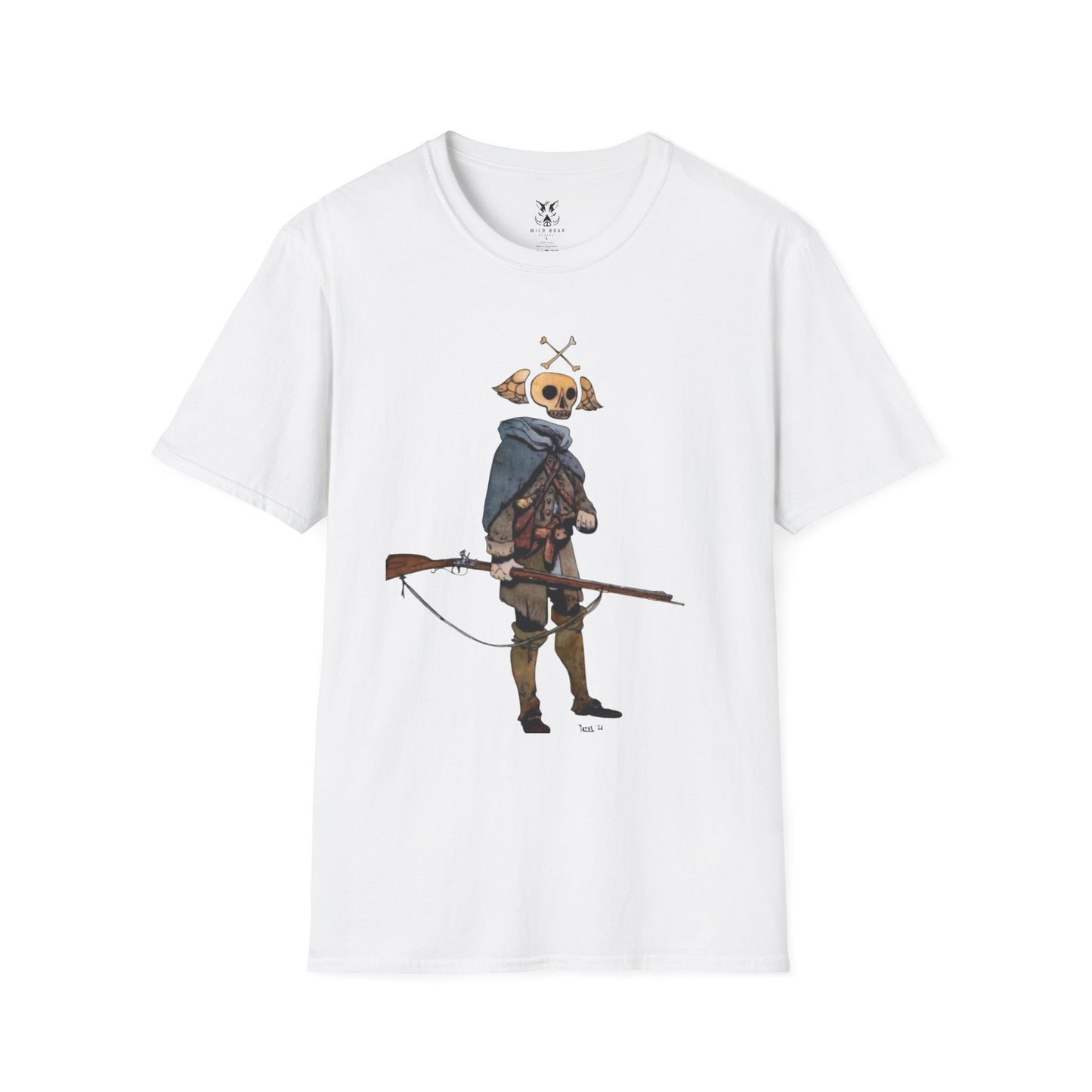 Skull Archer T-Shirt — Memento Mori - Longhunter 1776 Watercolor Variant