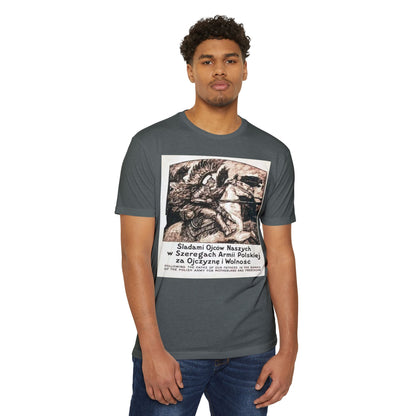 Polish Army Tribute T-Shirt — 'Śladami Ojców Naszych' Vintage Poster Tee
