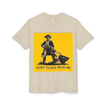 T‑Shirt — "Don't Flock With Me" Yellow Gadsden Style Graphic