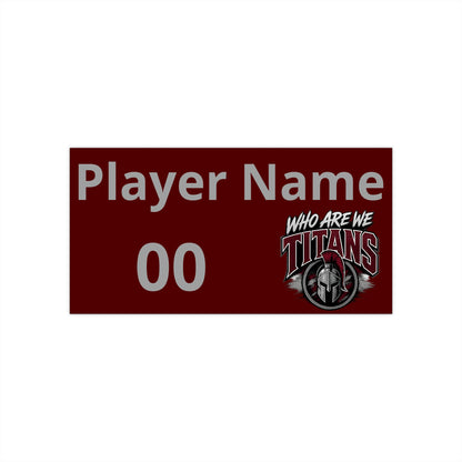 Personalized 'Who Are We Titans' Bumper Sticker — Custom Name & Number