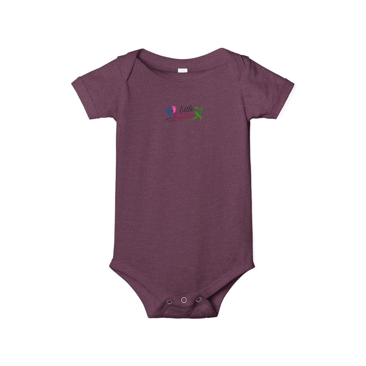 "Little Fighter" Infant Onesie – Baby Bodysuit with Awareness Ribbon