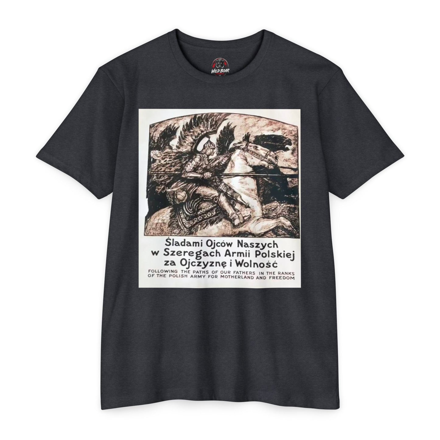 Polish Army Tribute T-Shirt — 'Śladami Ojców Naszych' Vintage Poster Tee