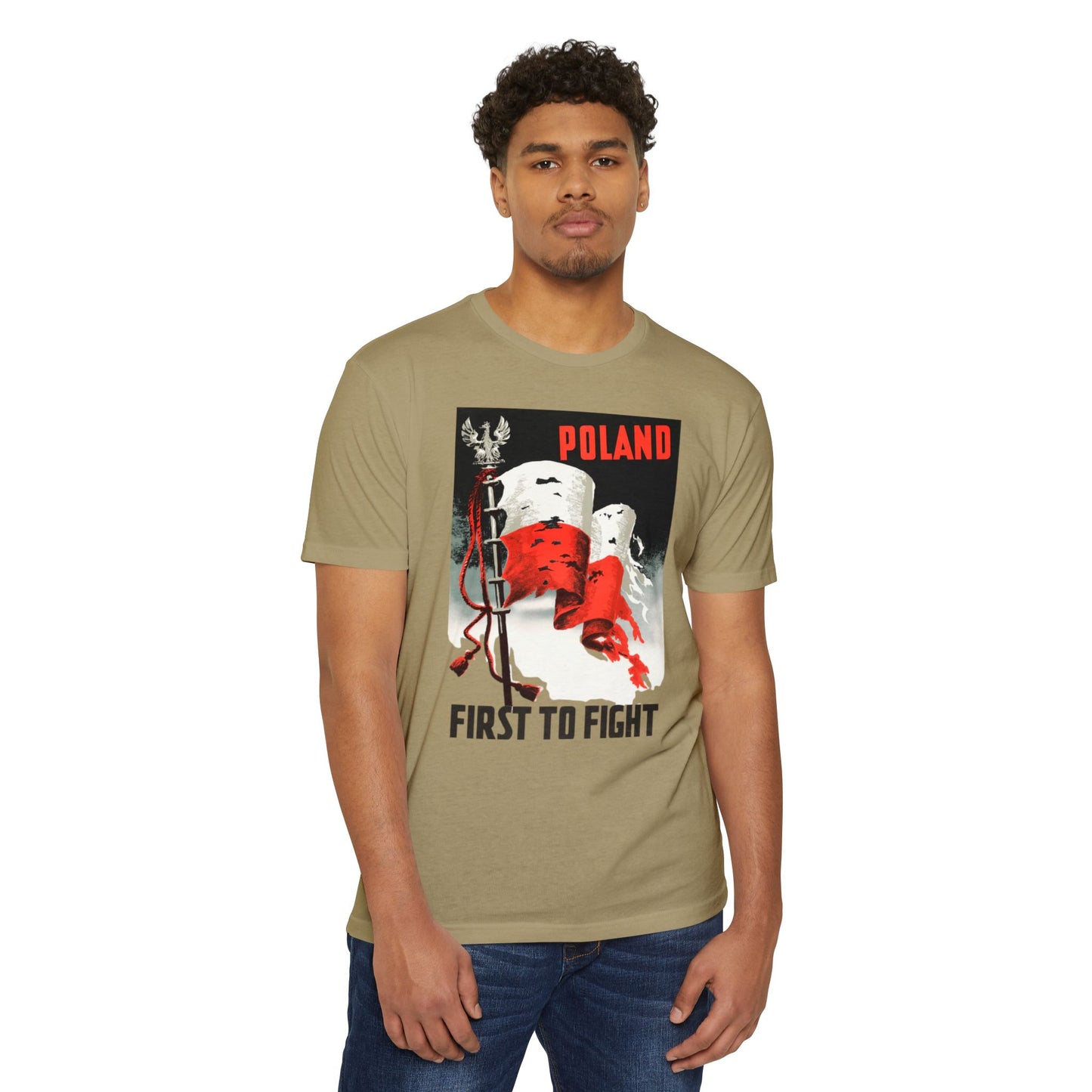 Poland "First to Fight" T-Shirt — Polish Flag Vintage Military Pride Tee