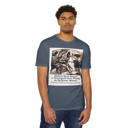 Polish Army Tribute T-Shirt — 'Śladami Ojców Naszych' Vintage Poster Tee