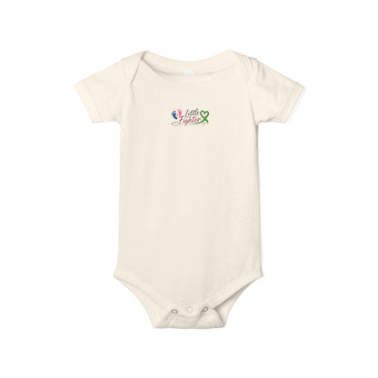 "Little Fighter" Infant Onesie – Baby Bodysuit with Awareness Ribbon