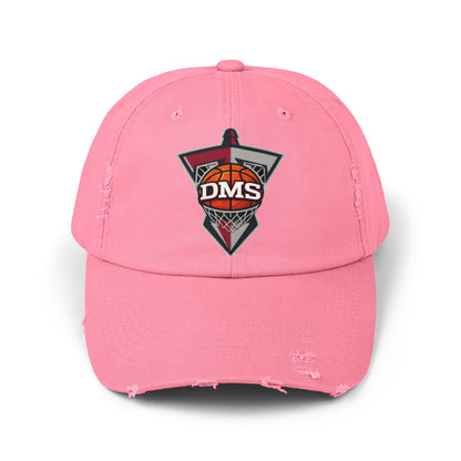 Distressed DMS Basketball Cap — Vintage Worn Dad Hat for Fans