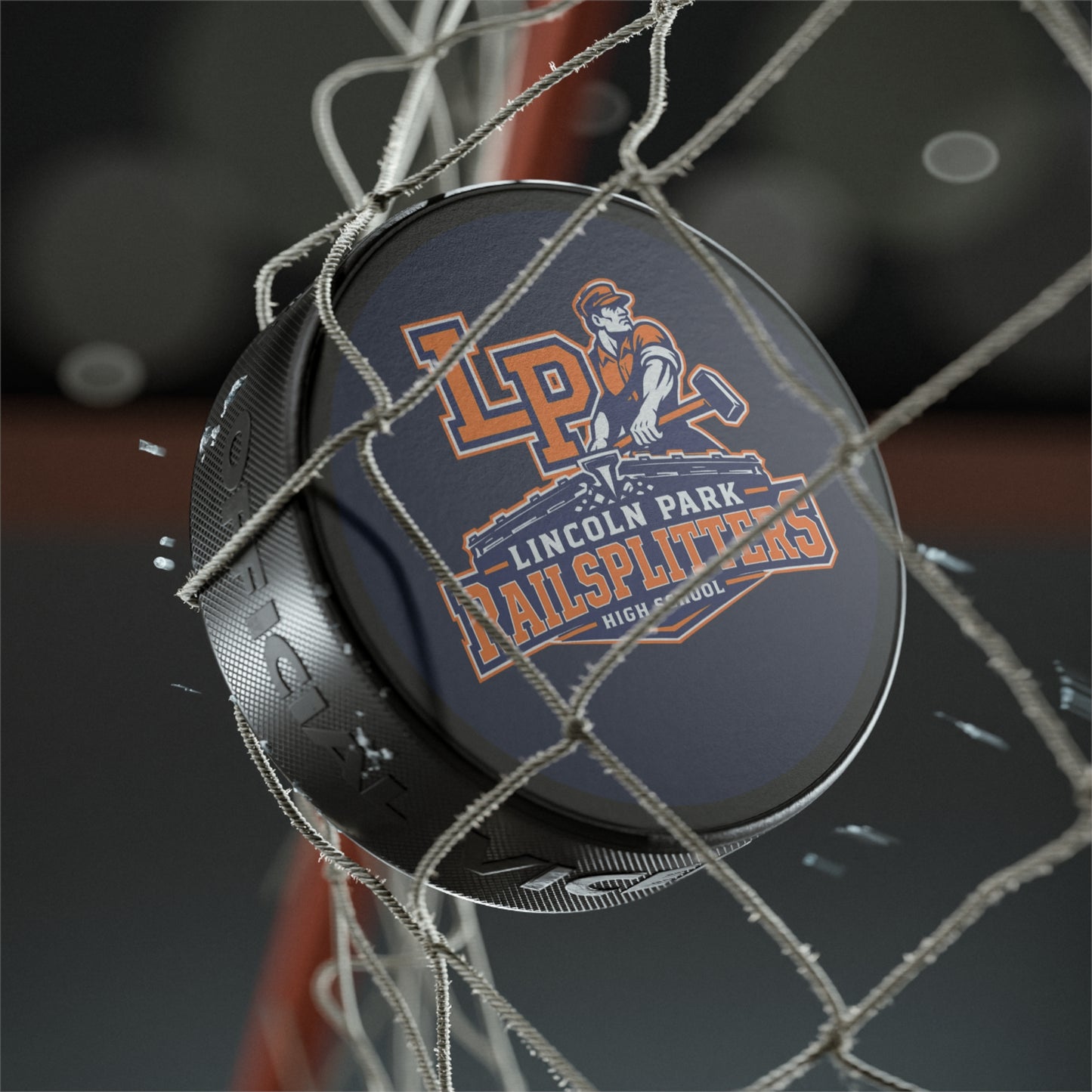 Lincoln Park Railsplitters Hockey Puck – School Logo Team Souvenir