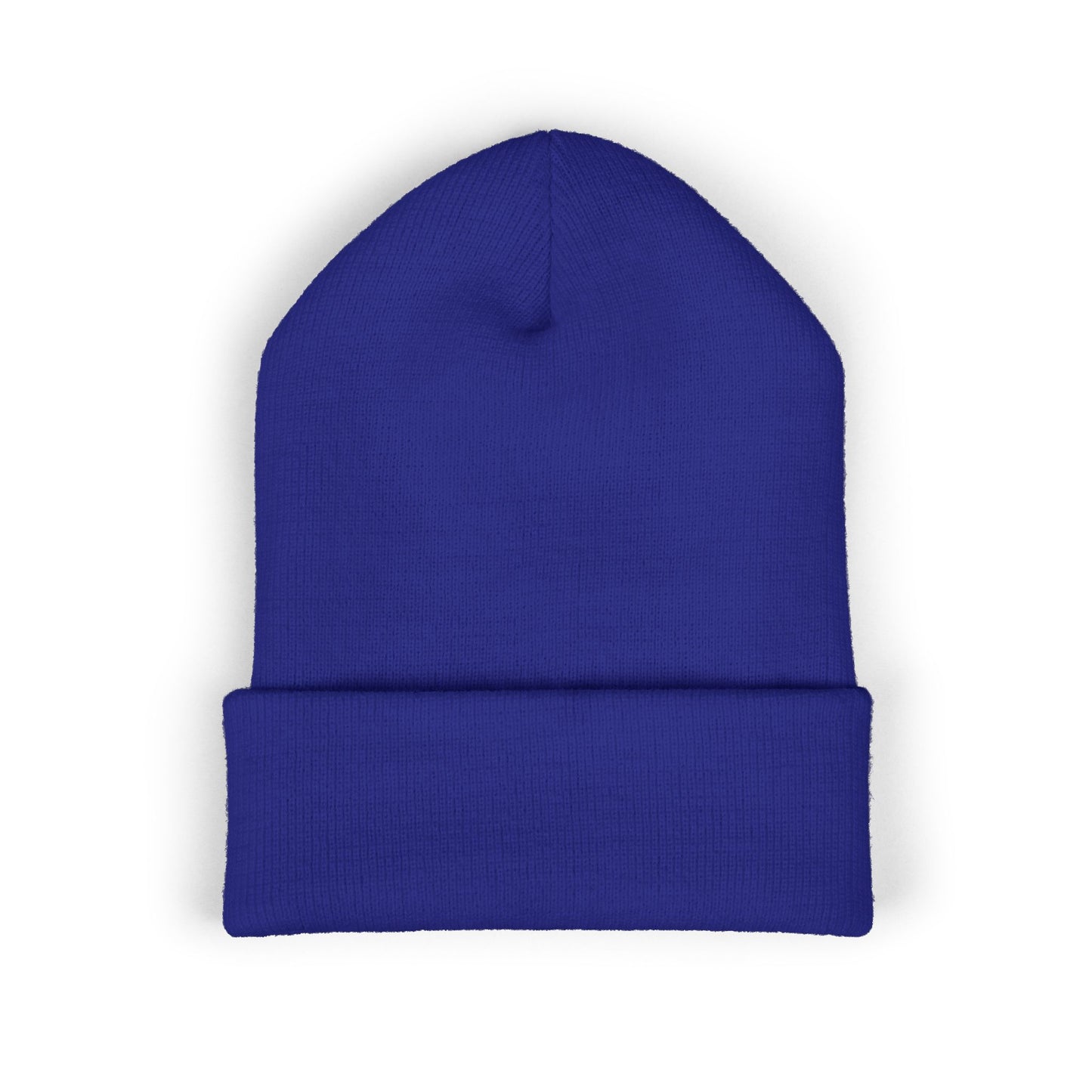 Yellow Cuffed Beanie with Embroidered Floral Skull — Cozy Streetwear Knit Hat