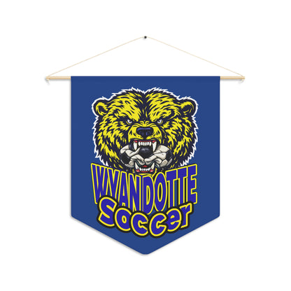 Wyandotte Soccer Pennant — Fierce Bear Mascot Wall Banner