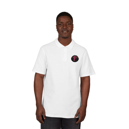 Embroidered "F" ShieldPolo Shirt — Women's Gothic Logo Pique Polo