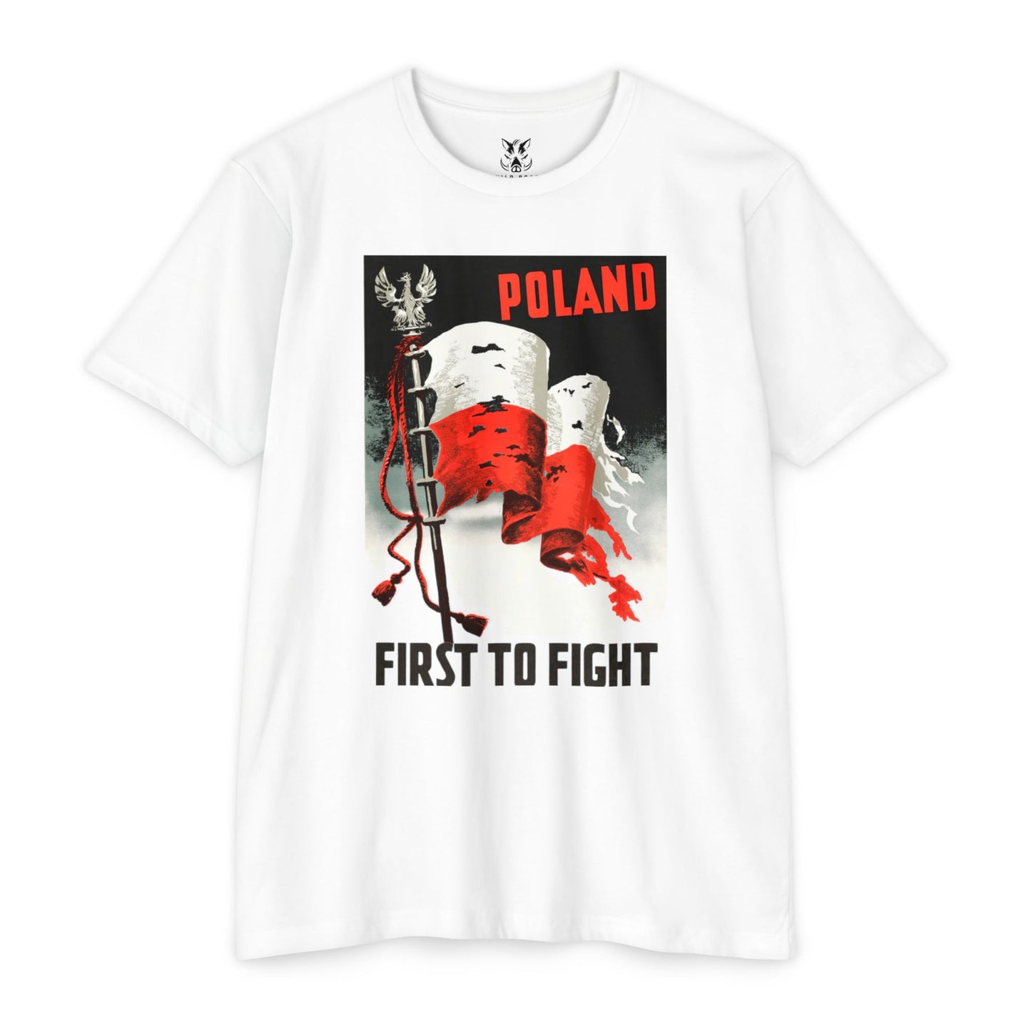 Poland "First to Fight" T-Shirt — Polish Flag Vintage Military Pride Tee