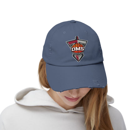 Distressed DMS Basketball Cap — Vintage Worn Dad Hat for Fans