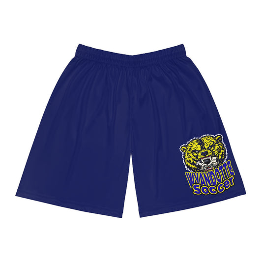 Blue Basketball Shorts with Mascot Logo - Winandotte Saces