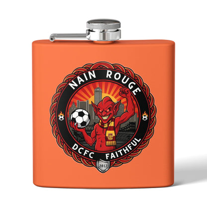 Nain Rouge Football Flask — Nain Rouge DCFC Faithful 6oz Stainless Steel Hip Flask