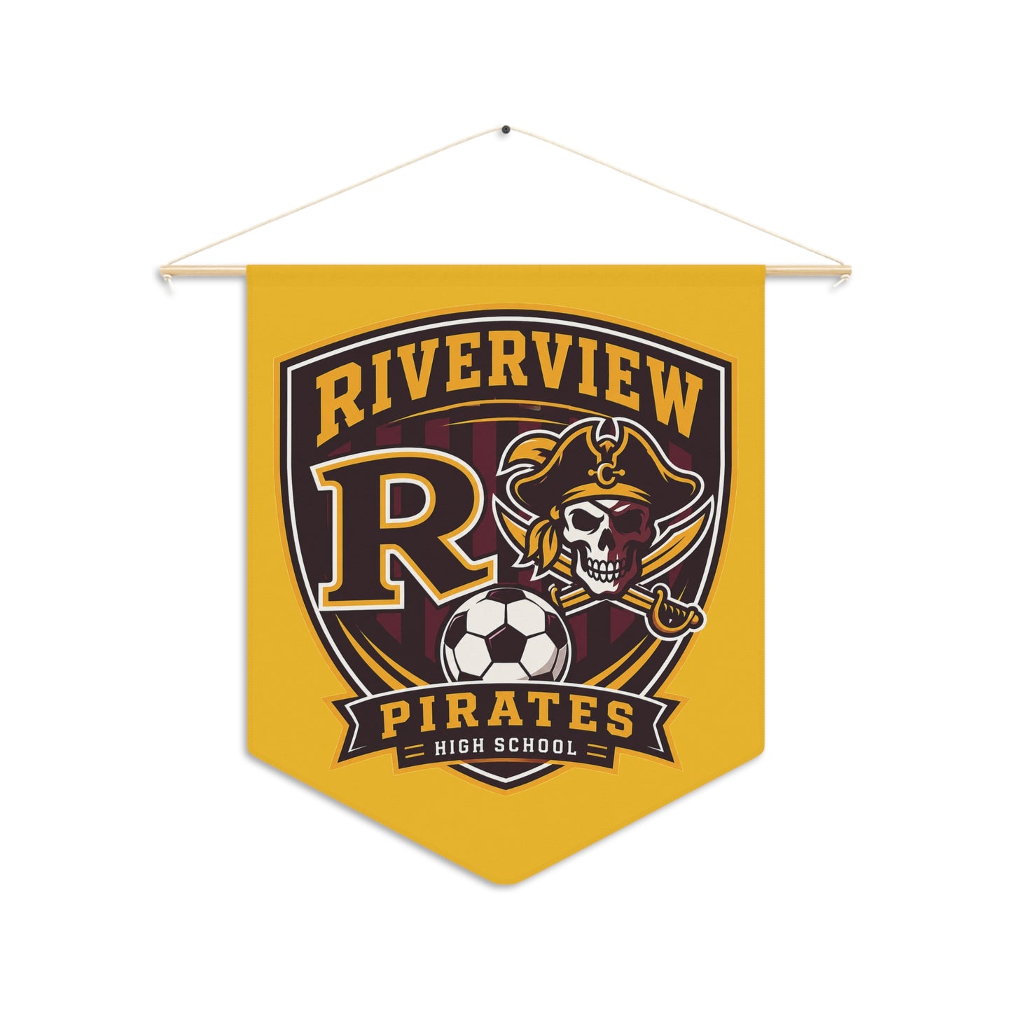 Riverview Pirates Soccer Pennant Banner – High School Spirit Wall Flag