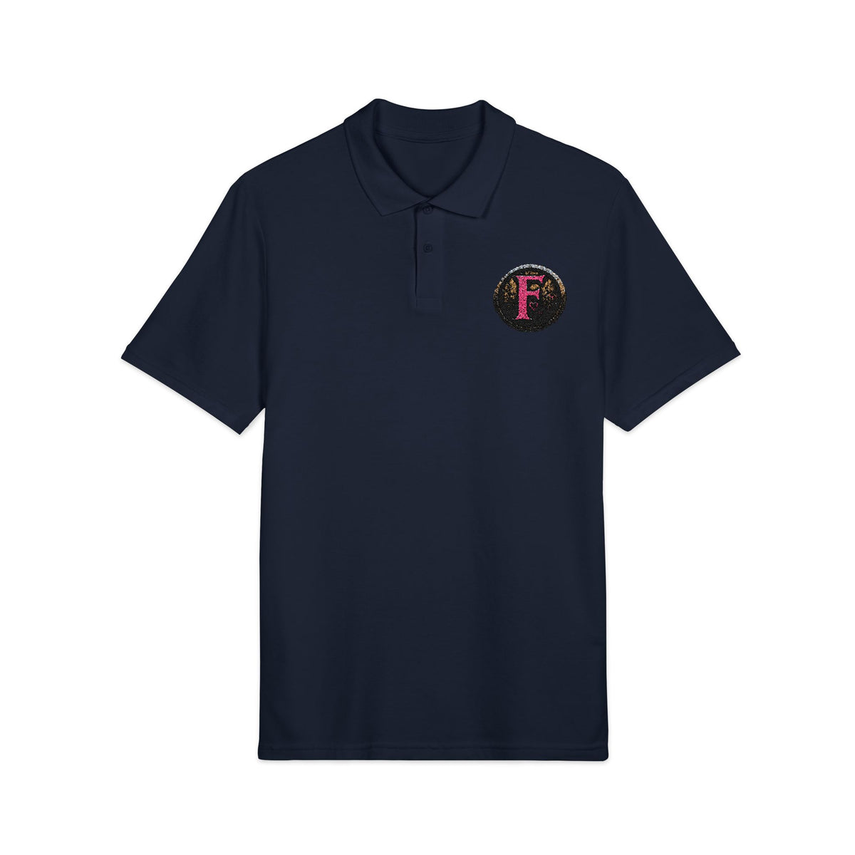 Embroidered "F" ShieldPolo Shirt — Women's Gothic Logo Pique Polo