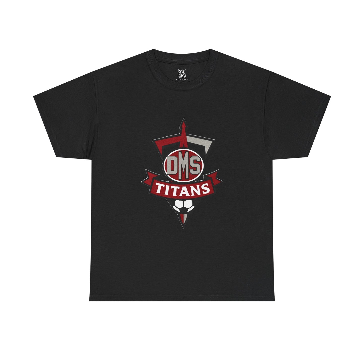 Titans Soccer Team Tee — DMS Logo Black Cotton T-Shirt