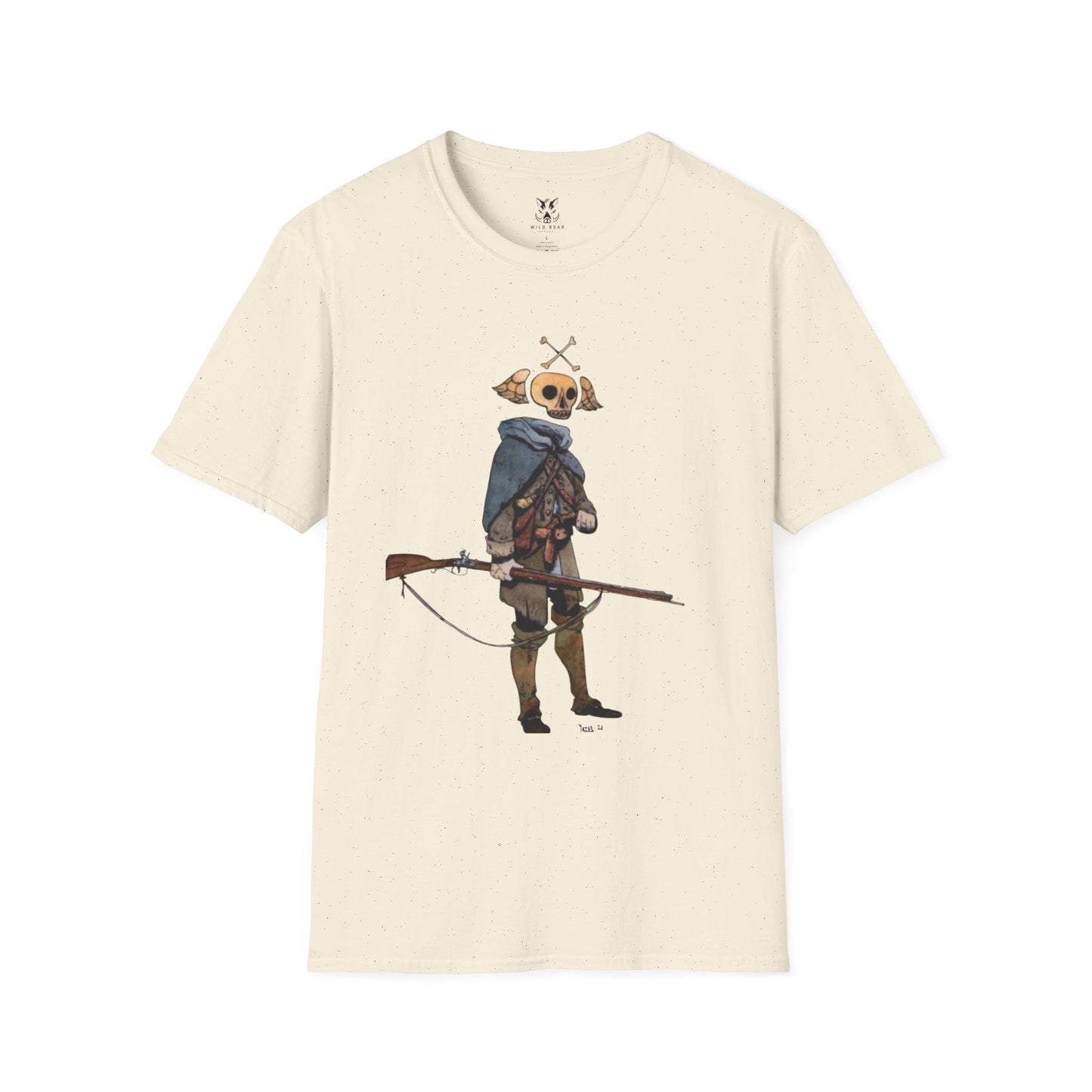 Skull Archer T-Shirt — Memento Mori - Longhunter 1776 Watercolor Variant