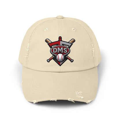 Baseball Emblem Distressed Cap — DMS Logo Dad Hat