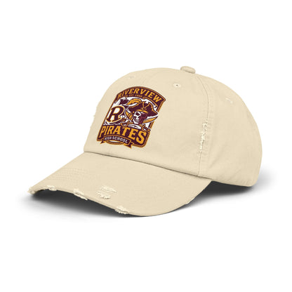Distressed Pirates Baseball Cap — Riverview High School Logo Hat