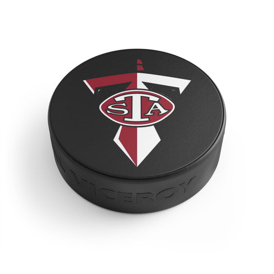 STA Titans Hockey Puck – Maroon & White Team Logo Puck