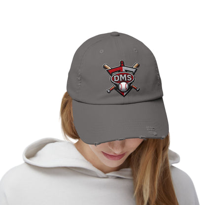 Baseball Emblem Distressed Cap — DMS Logo Dad Hat