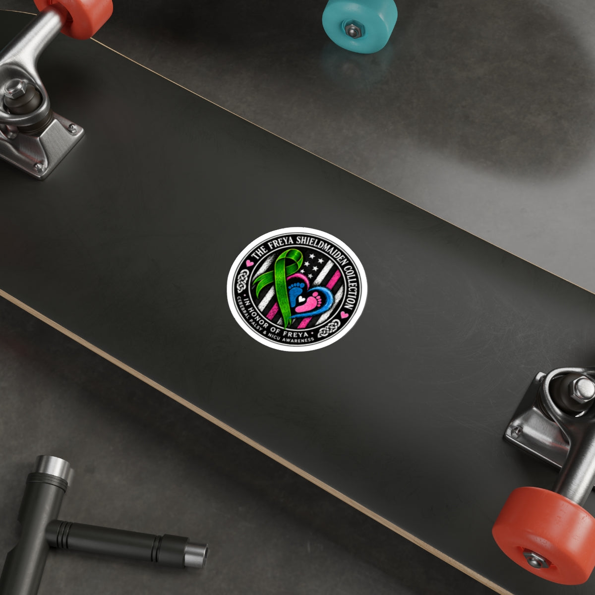 Freya Shieldmaiden Awareness Die-Cut Sticker — Cerebral Palsy & NICU Tribute