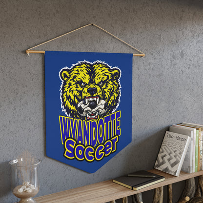 Wyandotte Soccer Pennant — Fierce Bear Mascot Wall Banner