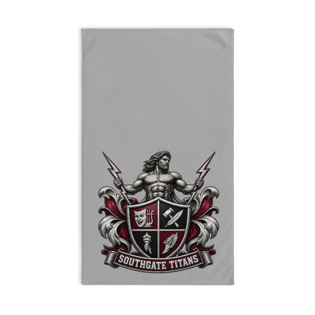 Southgate Titans Hand Towel — Vintage Shield & Trident Sports Team Crest