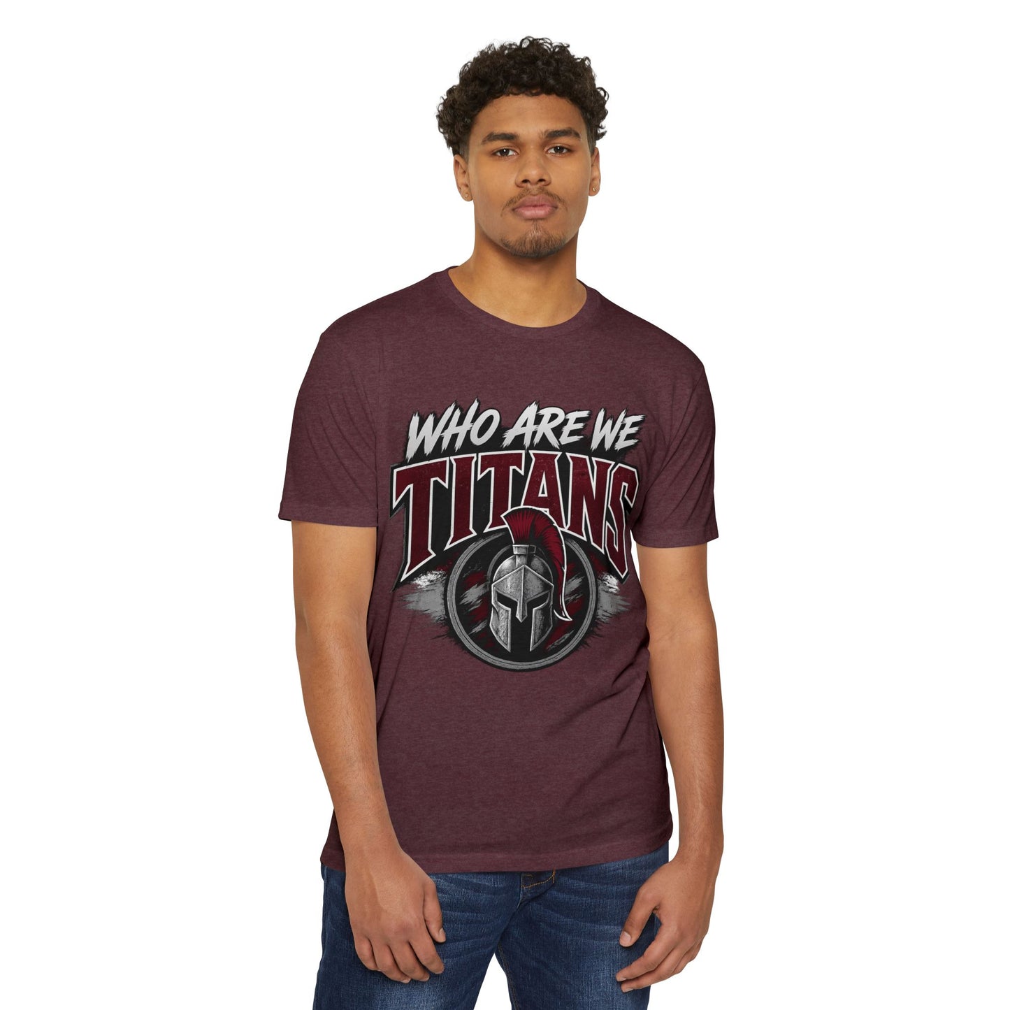 Who Are We Titans T-Shirt — Spartan Helmet School Spirit Tee