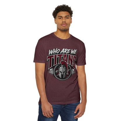 Who Are We Titans T-Shirt — Spartan Helmet School Spirit Tee