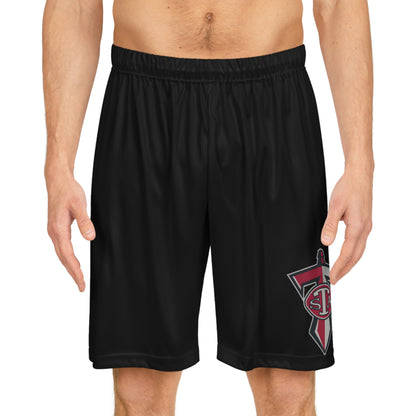 Black Basketball Shorts with STA Crest — Athletic Gym & Streetwear