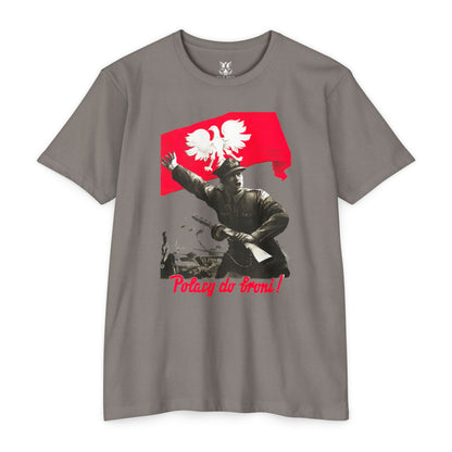 T-Shirt — Polish Resistance ‘Potęga do frontu!’ Flag Soldier Graphic