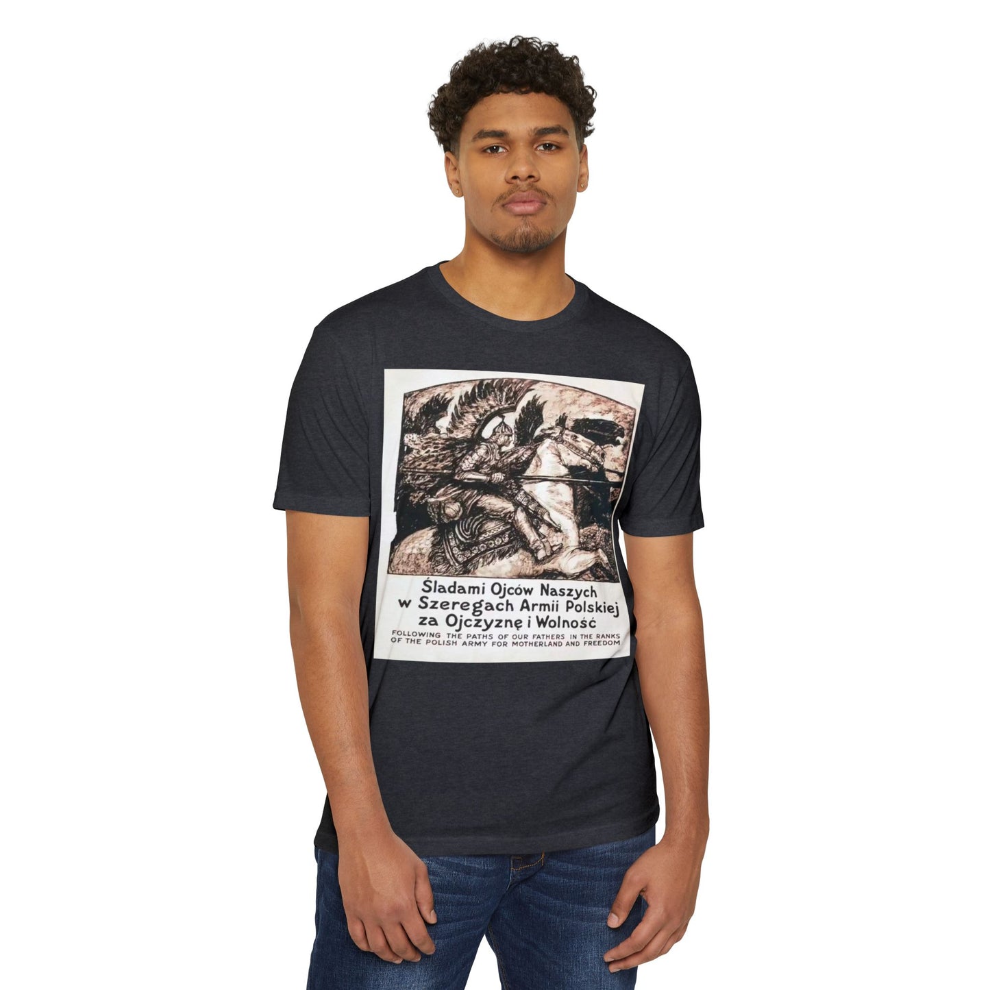 Polish Army Tribute T-Shirt — 'Śladami Ojców Naszych' Vintage Poster Tee