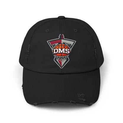 Distressed DMS Basketball Cap — Vintage Worn Dad Hat for Fans