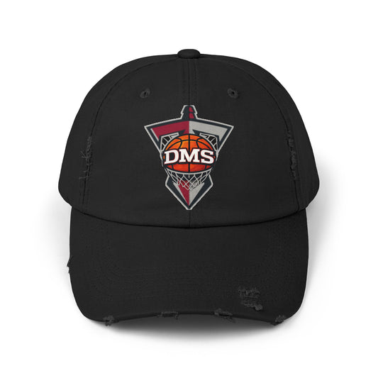 Distressed DMS Basketball Cap — Vintage Worn Dad Hat for Fans