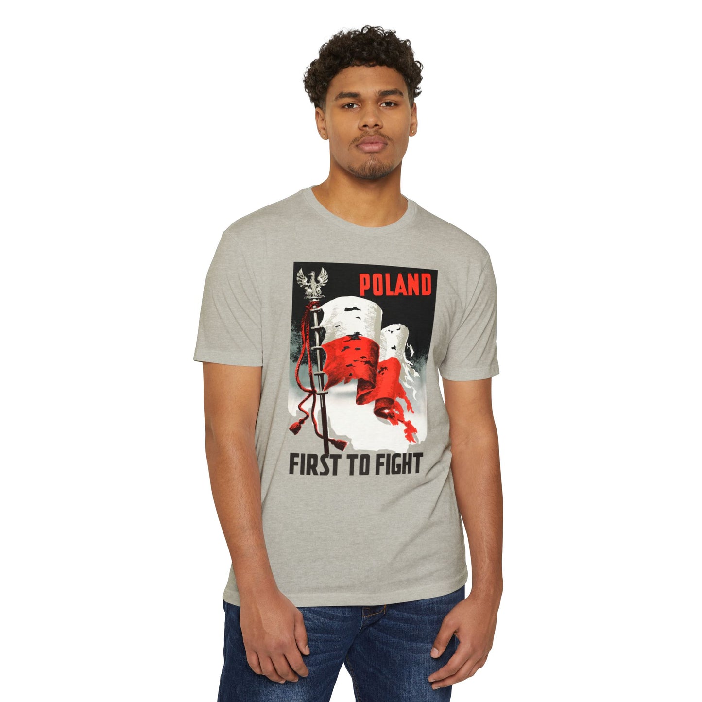 Poland "First to Fight" T-Shirt — Polish Flag Vintage Military Pride Tee