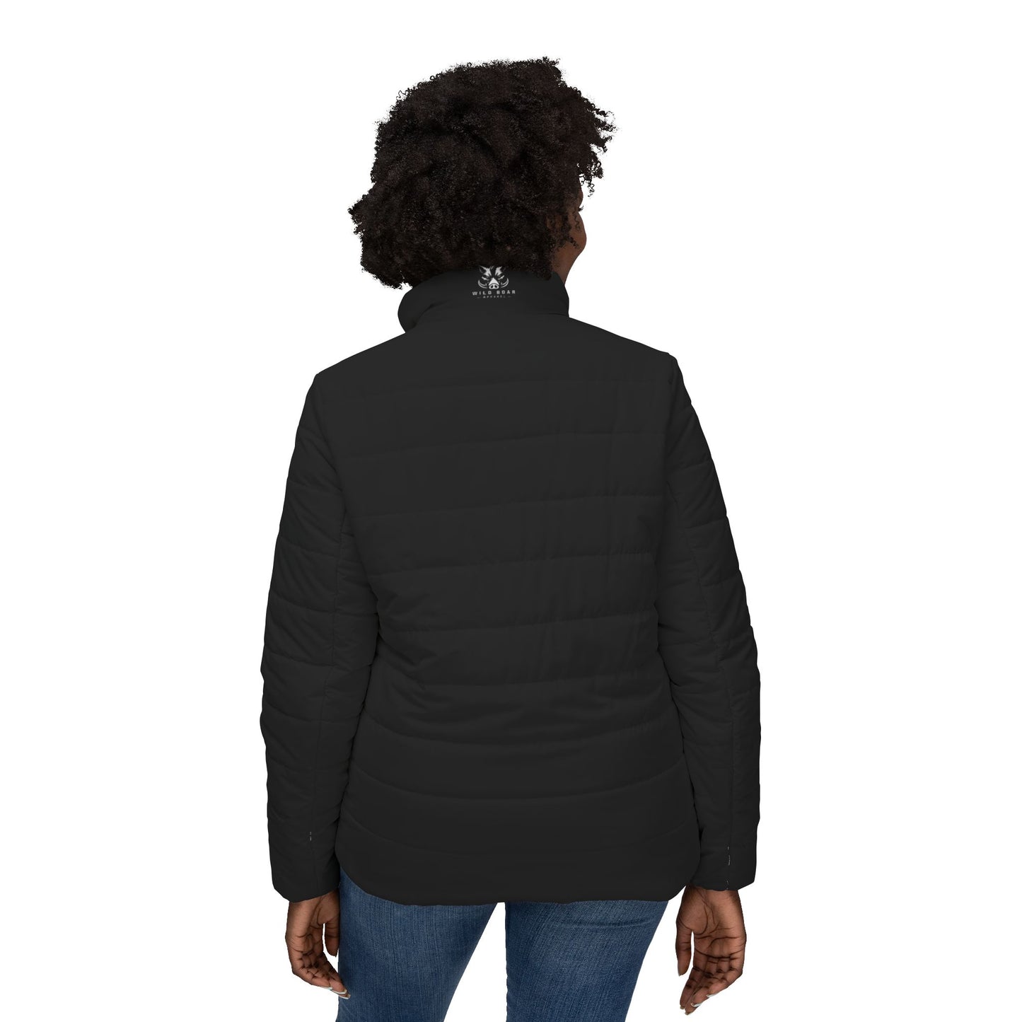 Women’s Puffer Jacket – Retro “Titans” Logo Lightweight Quilted Coat