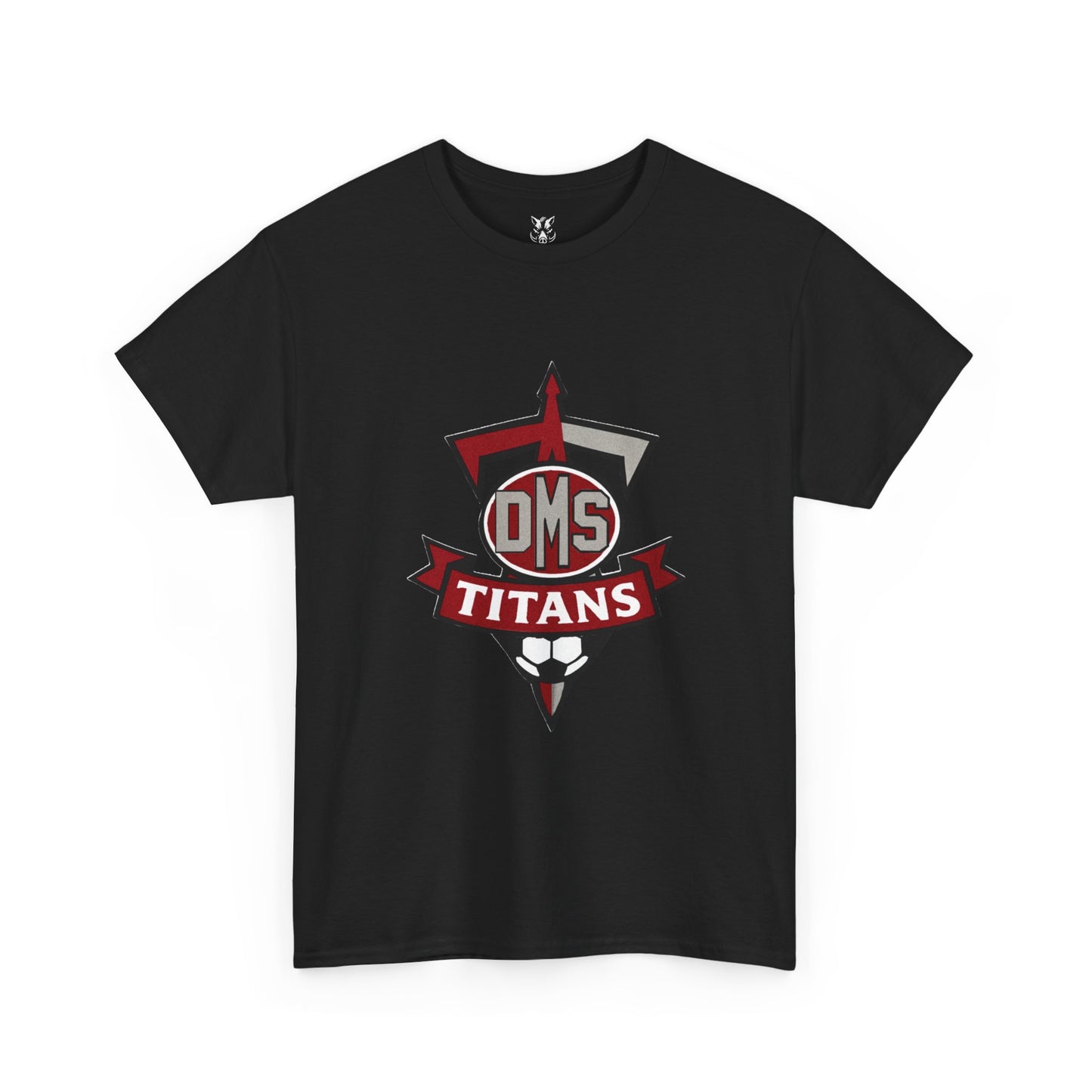 Titans Soccer Team Tee — DMS Logo Black Cotton T-Shirt