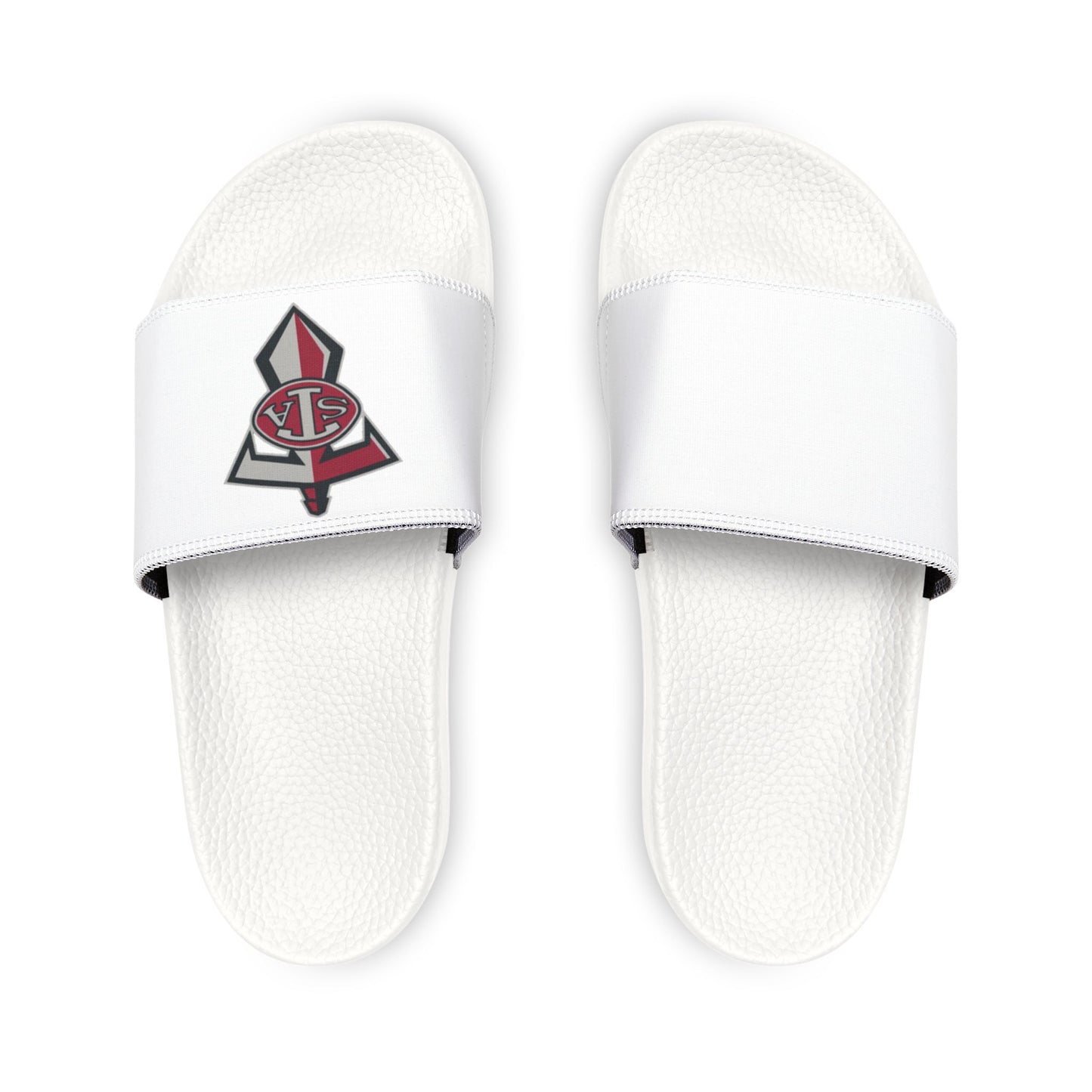 Men's White Slide Sandals with Removable Strap & STA Crest Logo