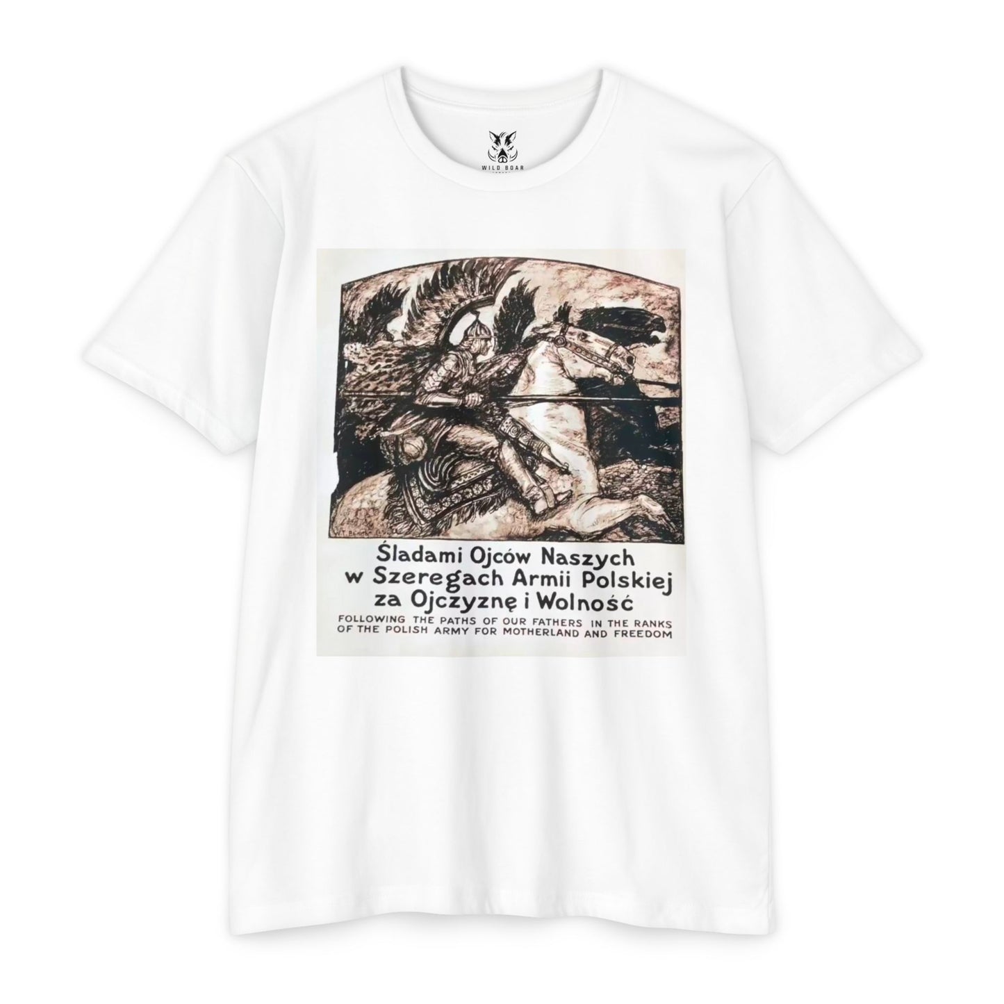 Polish Army Tribute T-Shirt — 'Śladami Ojców Naszych' Vintage Poster Tee