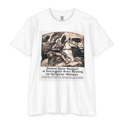 Polish Army Tribute T-Shirt — 'Śladami Ojców Naszych' Vintage Poster Tee