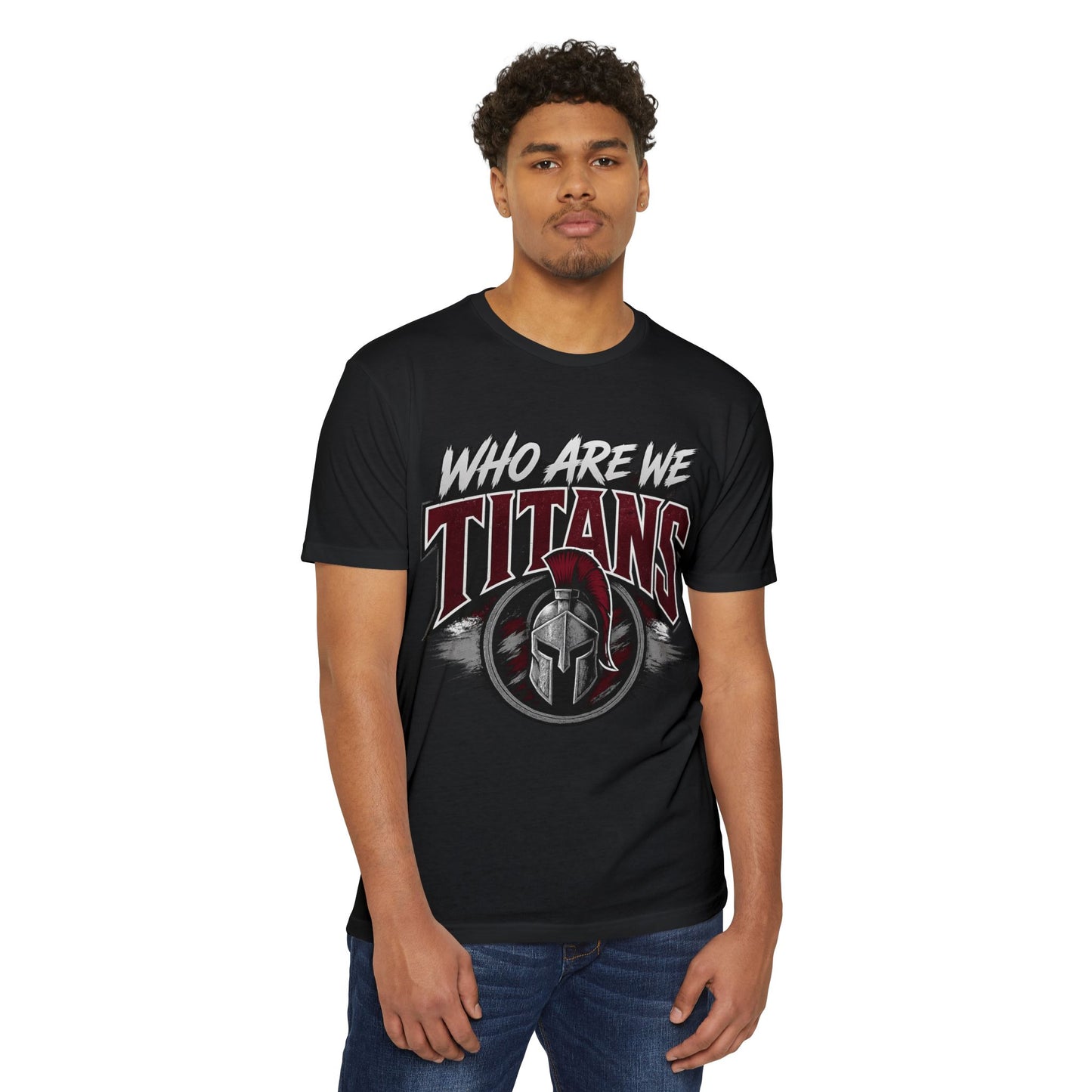 Who Are We Titans T-Shirt — Spartan Helmet School Spirit Tee