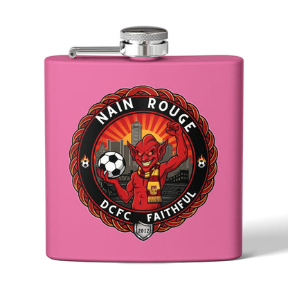 Nain Rouge Football Flask — Nain Rouge DCFC Faithful 6oz Stainless Steel Hip Flask