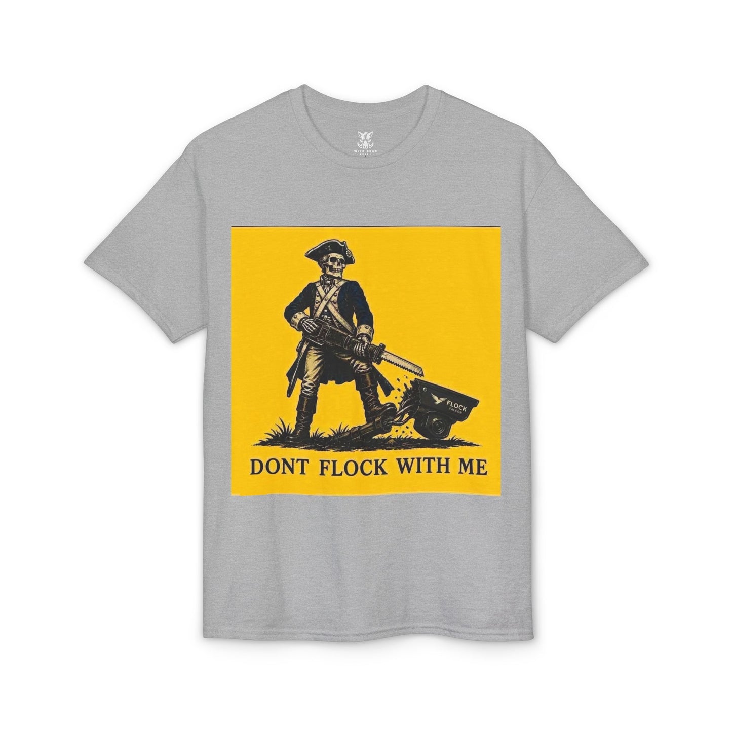 T‑Shirt — "Don't Flock With Me" Yellow Gadsden Style Graphic