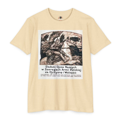 Polish Army Tribute T-Shirt — 'Śladami Ojców Naszych' Vintage Poster Tee