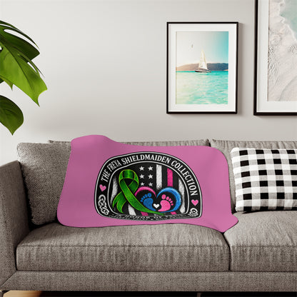Sherpa Blanket - Cerebral Palsy & NICU Awareness Ribbon Heart Design (Honor of Freya)