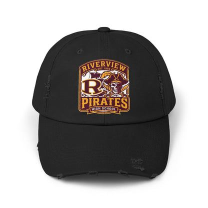 Distressed Pirates Baseball Cap — Riverview High School Logo Hat