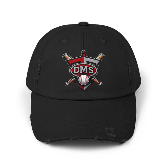 Baseball Emblem Distressed Cap — DMS Logo Dad Hat